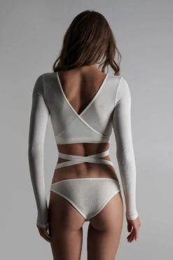 Maison Close Cache-Cœur Manches Longues - La Femme Amazone -Séduction Raffinée Lingerie 561058 la femme amazone ivoire 0470